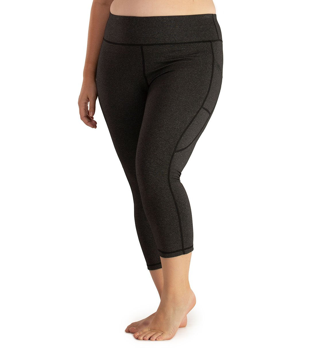 JunoStretch Side Pocket Capris Classic Colors-Bottoms Capris-Odki Sport-XL-Heather Charcoal-JunoActive