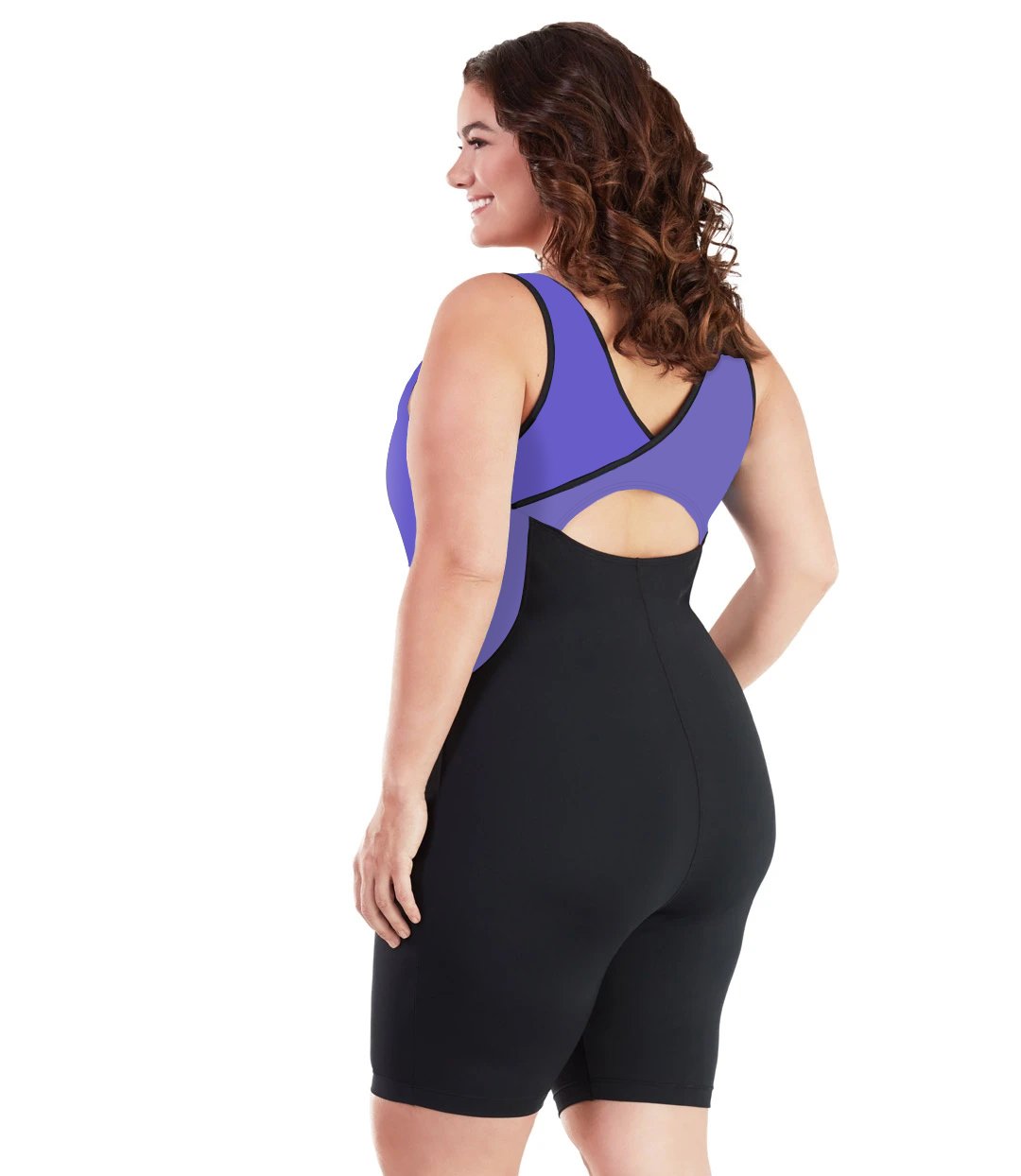 AquaSport Crossback Aquatard Purple and Black-Swim One Piece-SFO Apparel-XL-Purple/Black-JunoActive