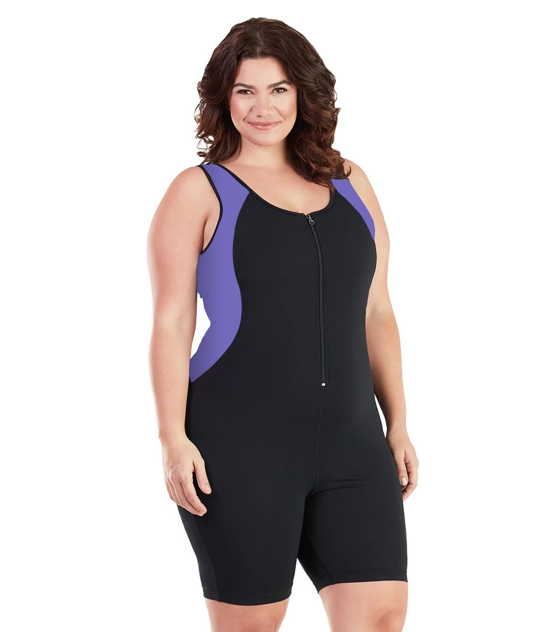 AquaSport Crossback Aquatard Purple and Black-Swim One Piece-SFO Apparel-XL-Purple/Black-JunoActive