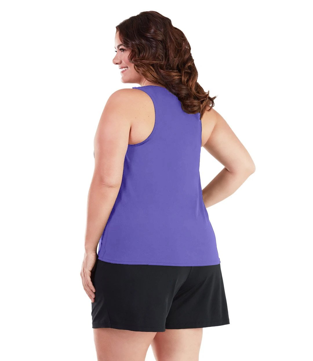 AquaSport Tankini Top in Purple-Swim Tops-SFO Apparel-XL-Penelope Purple-JunoActive