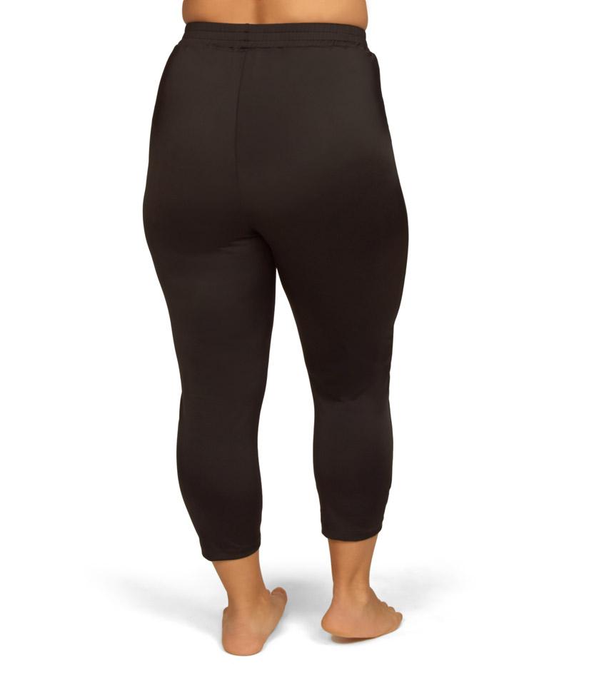 womens plus size swim capri shorts black
