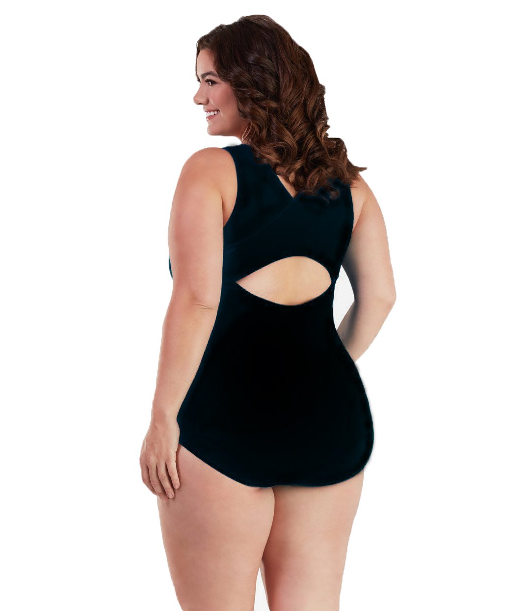 AquaSport™ One Piece Suit Black-Plus Size Swimwear and Swim Separates-SFO Apparel-XL-BLACK-JunoActive