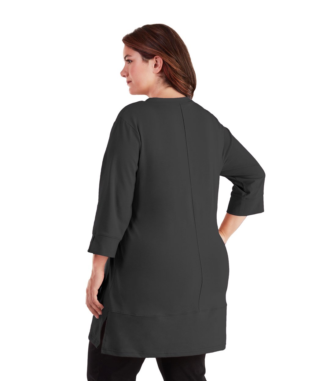 women's plus size activewear  yoga top black
